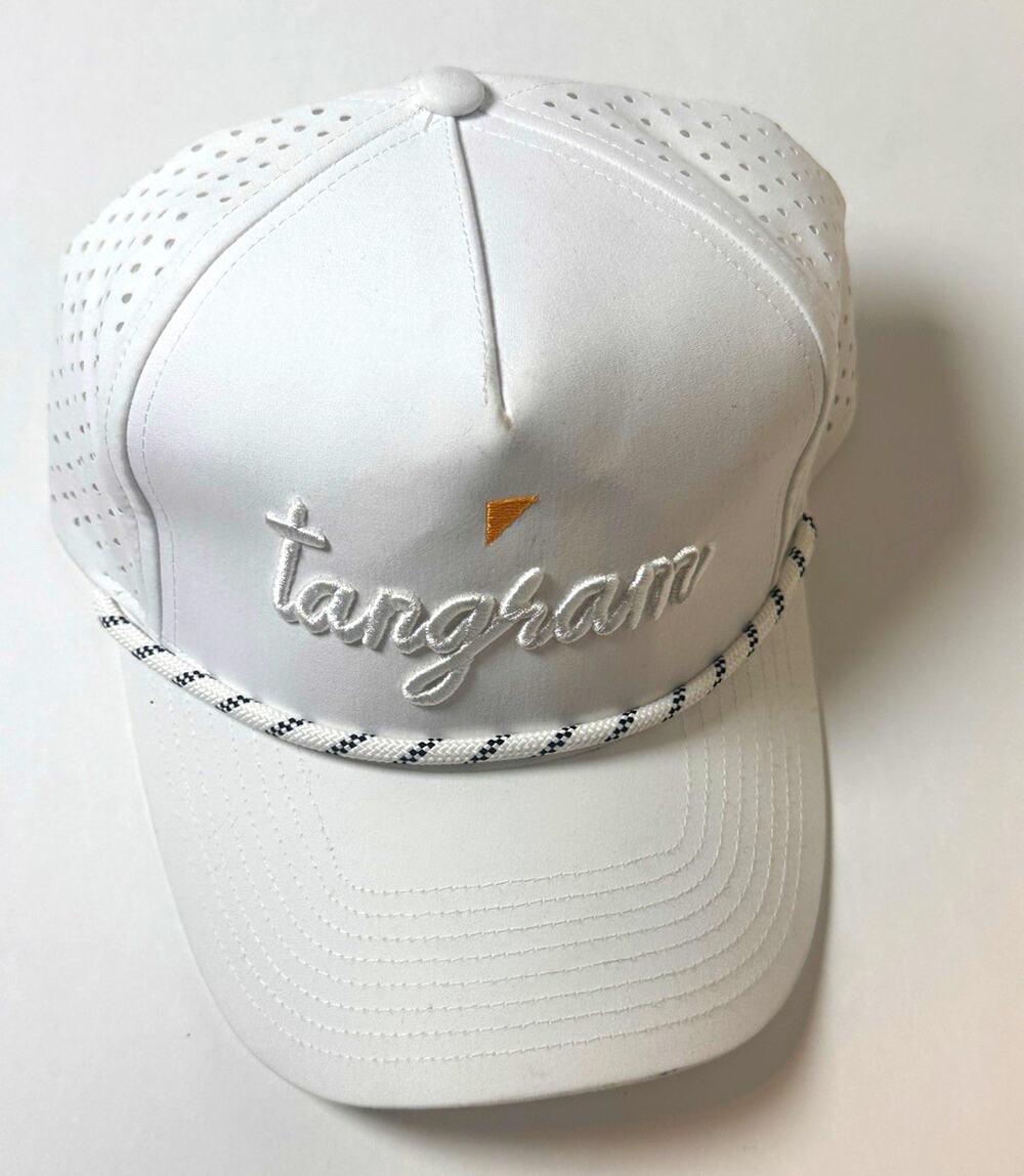 Tangram White Baseball Cap One Size Breathable Lightweight Mesh Sports